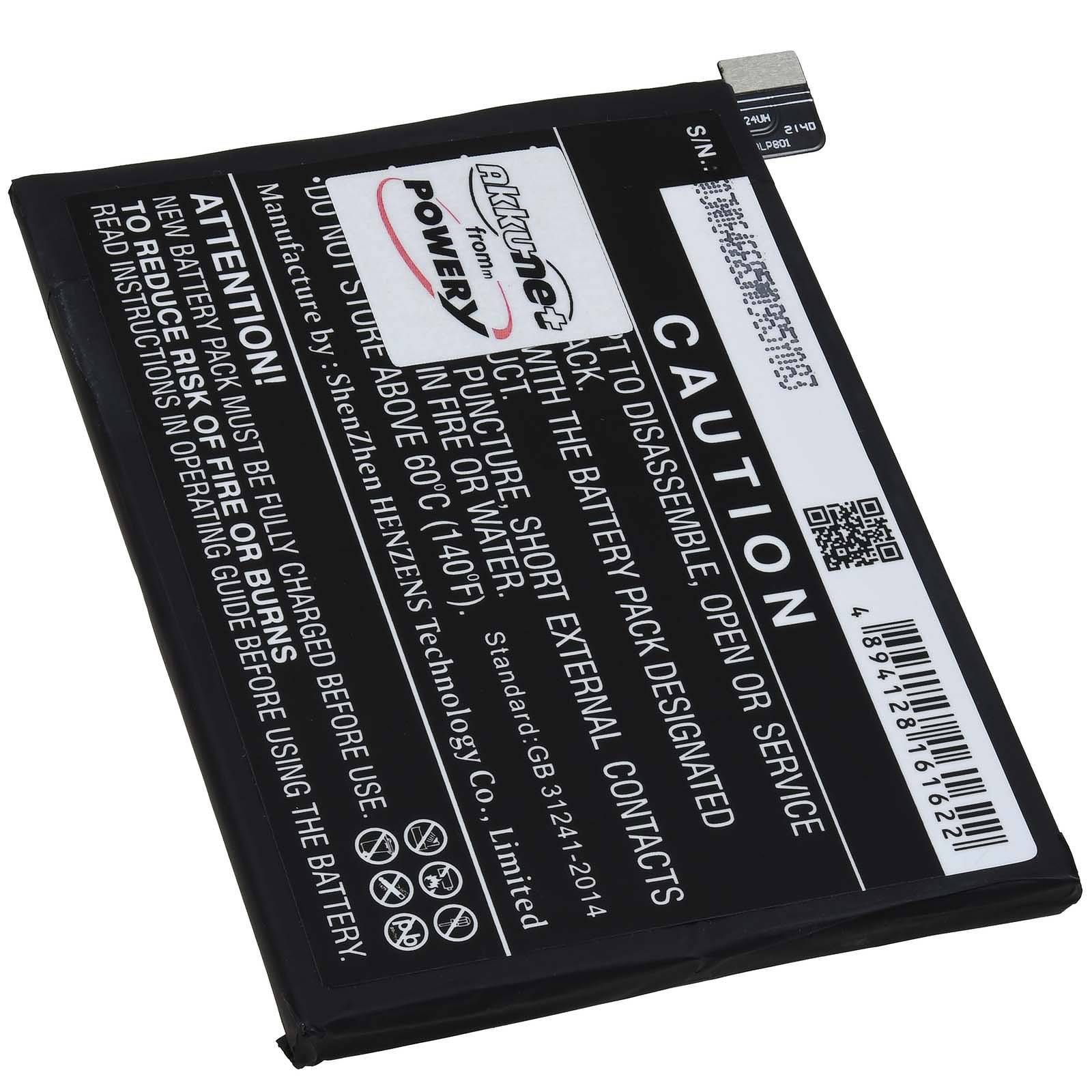 Powery Akku kompatibel mit OnePlus Typ BLP801, 7,74V, Li-Polymer