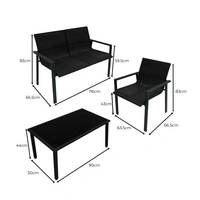 Rattan-Gartenmöbel-Set Schwarz 4-teiliges Doppelsofa, 2 Stühle, Tisch mit Glasplatte, 4-Sitzer, Polyrattan-Sessel, Regenabdeckung Rattan-Gartenmöbel-Set Schwarz 4-teiliges Doppelsofa, 2 Stühle, Tisch mit Glasplatte, 4-Sitzer, Polyrattan-Sessel, Regenabdeckung