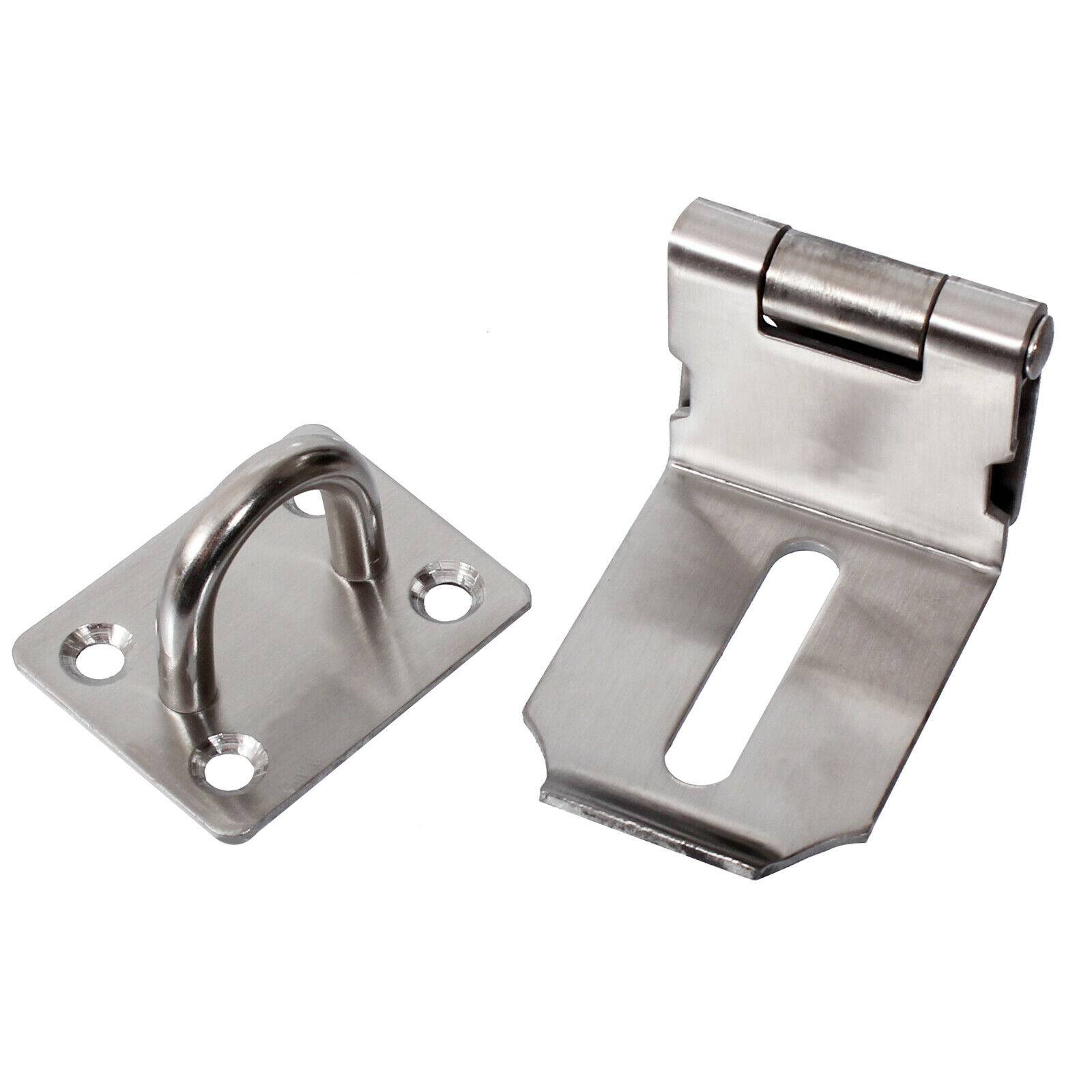 Edelstahl Überfalle 90° Grad Winkel Vorhängeschloss Türbeschlag Keller Schloss 55x40mm