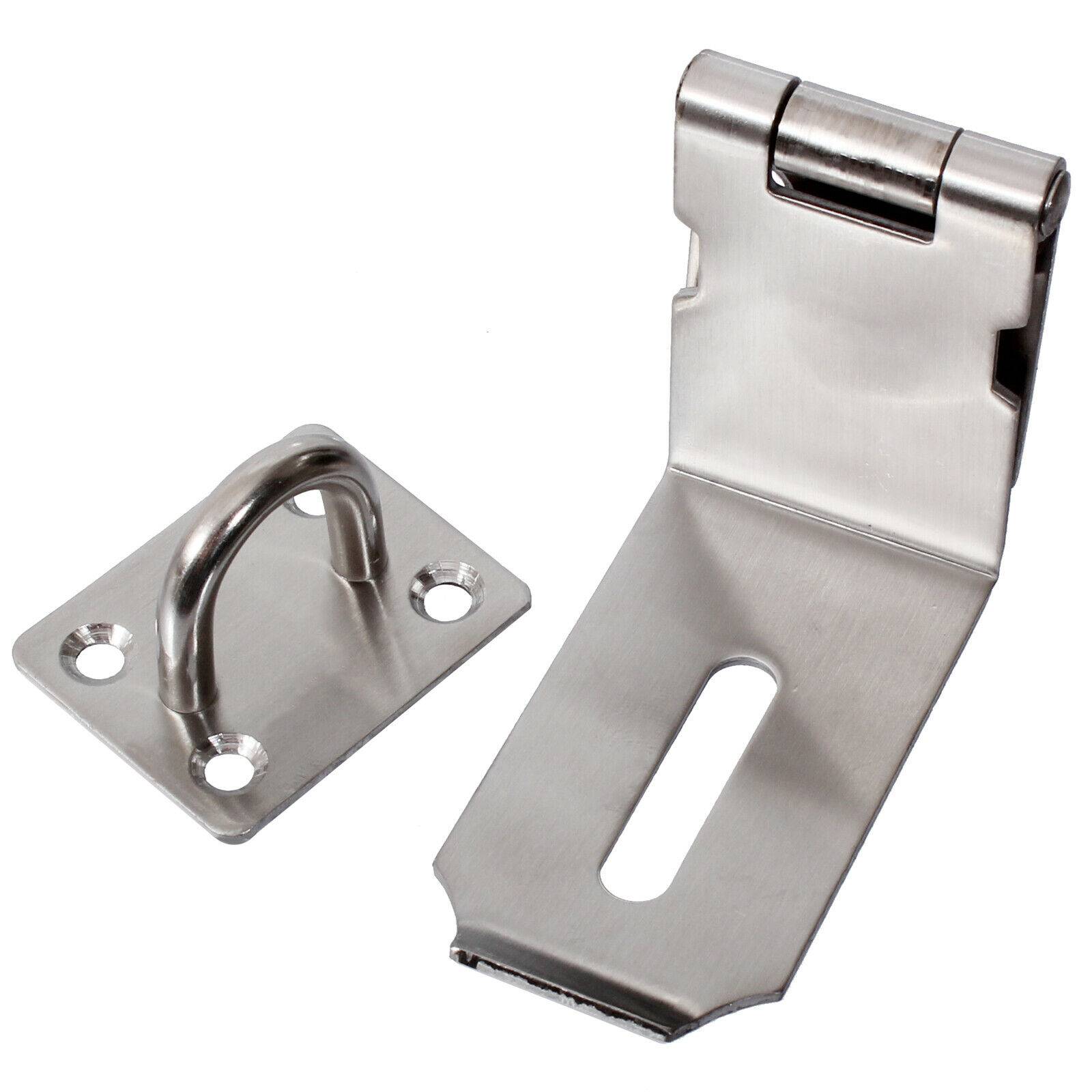 Edelstahl Überfalle 90° Grad Winkel Vorhängeschloss Türbeschlag Keller Schloss 75x60mm