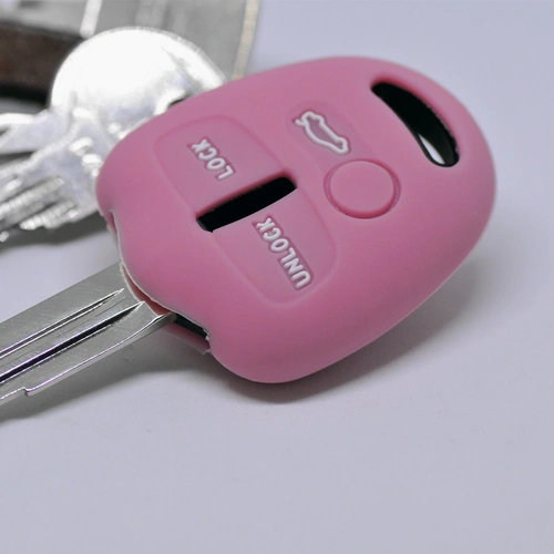 Auto Schlüssel Silikon Schutz Hülle Rosa kompatibel mit Mitsubishi Lancer ASX Outback Pajero Sports 3 Tasten 3 Tasten Funk Fernbedienung Auto Schlüssel Silikon Schutz Hülle Rosa kompatibel mit Mitsubishi Lancer ASX Outback Pajero Sports 3 Tasten 3 Tasten Funk Fernbedienung