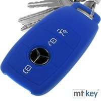 Auto Schlüssel Silikon Schutz Hülle Blau kompatibel mit Mercedes Benz E-Klasse W213 3 Tasten KEYLESS SMARTKEY Auto Schlüssel Silikon Schutz Hülle Blau kompatibel mit Mercedes Benz E-Klasse W213 3 Tasten KEYLESS SMARTKEY