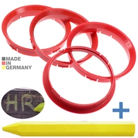 4x BRANDT Zentrierringe 76,0 x 72,6 mm Rot Radnabe Felgen Ringe + 1x Reifen Kreide Fett Stift 4x BRANDT Zentrierringe 76,0 x 72,6 mm Rot Radnabe Felgen Ringe + 1x Reifen Kreide Fett Stift