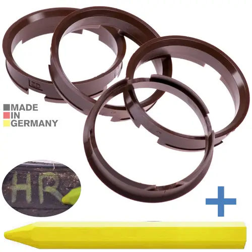 4x BRANDT Zentrierringe 72,6 x 66,6 mm Braun Radnabe Felgen Ringe + 1x Reifen Kreide Fett Stift 4x BRANDT Zentrierringe 72,6 x 66,6 mm Braun Radnabe Felgen Ringe + 1x Reifen Kreide Fett Stift