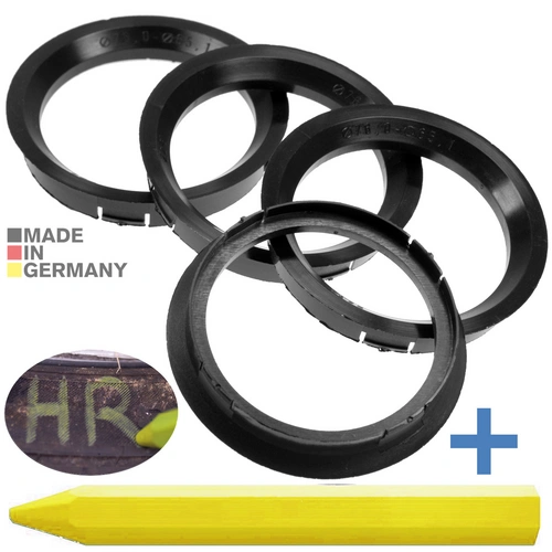 4x BRANDT Zentrierringe 76,0 x 65,1 mm Schwarz Radnabe Felgen Ringe + 1x Reifen Kreide Fett Stift 4x BRANDT Zentrierringe 76,0 x 65,1 mm Schwarz Radnabe Felgen Ringe + 1x Reifen Kreide Fett Stift