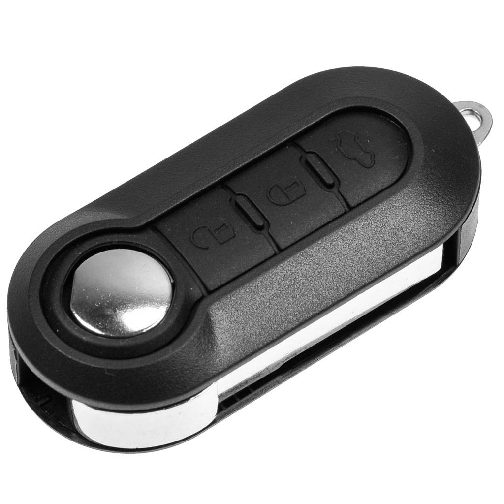 Auto Schlüsselgehäuse + Batterie kompatibel mit Fiat 500 Punto Evo Bravo Ducato III Doblo Qubo Peugeot Boxer Citroen Jumper Iveco Daily Opel Combo