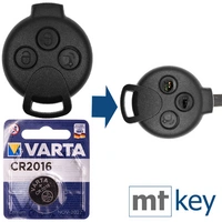 Repair Reparatur Satz Auto Schlüssel Austausch Gehäuse mit 3 Tasten + Batterie kompatibel mit Smart 451 Fortwo 2007-2015 Repair Reparatur Satz Auto Schlüssel Austausch Gehäuse mit 3 Tasten + Batterie kompatibel mit Smart 451 Fortwo 2007-2015