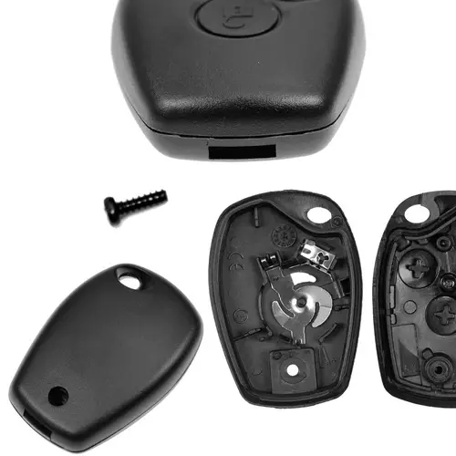 Autoschlüssel Funk Fernbedienung Austausch Gehäuse mit 2 Tasten + Batterie kompatibel mit Renault Twingo II Clio III Kangoo II Wind Modus Master IV Autoschlüssel Funk Fernbedienung Austausch Gehäuse mit 2 Tasten + Batterie kompatibel mit Renault Twingo II Clio III Kangoo II Wind Modus Master IV