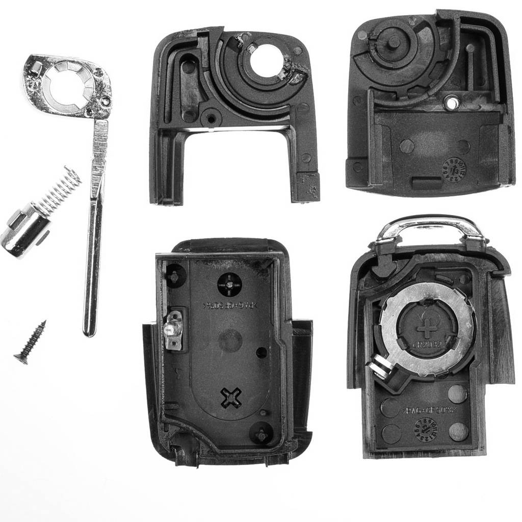 Autoschlüssel Funk Fernbedienung Austausch Gehäuse mit 2 Tasten + HAA / HU66 Rohling + Batterie kompatibel mit VW Golf Bora Sharan T5 Skoda Fabia Oc