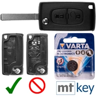 Autoschlüssel Funk Fernbedienung Austausch Gehäuse mit 2 Tasten + VA2 Rohling + Batterie kompatibel mit Peugeot 407 Partner Citroen C2 C3 Berlingo Autoschlüssel Funk Fernbedienung Austausch Gehäuse mit 2 Tasten + VA2 Rohling + Batterie kompatibel mit Peugeot 407 Partner Citroen C2 C3 Berlingo