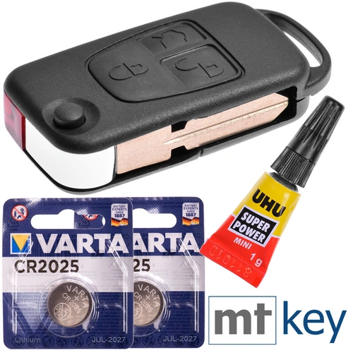 Repair Reparatur Satz Auto Schlüssel Austausch Gehäuse mit 3 Tasten + HU39 Rohling + Batterie kompatibel mit Mercedes Benz W163 R129 SL ML Repair Reparatur Satz Auto Schlüssel Austausch Gehäuse mit 3 Tasten + HU39 Rohling + Batterie kompatibel mit Mercedes Benz W163 R129 SL ML