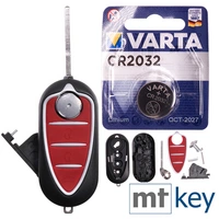 Repair Reparatur Satz Auto Schlüssel Austausch Gehäuse mit 3 Tasten + Rohling + Batterie kompatibel mit Alfa Romeo Mito 2008-2013 Repair Reparatur Satz Auto Schlüssel Austausch Gehäuse mit 3 Tasten + Rohling + Batterie kompatibel mit Alfa Romeo Mito 2008-2013