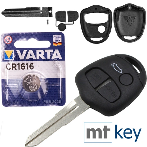 Autoschlüssel Funk Fernbedienung Austausch Gehäuse mit 3 Tasten + MIT11R Rohling + Batterie kompatibel mit Mitsubishi Lancer Grandis Pajero Sports Autoschlüssel Funk Fernbedienung Austausch Gehäuse mit 3 Tasten + MIT11R Rohling + Batterie kompatibel mit Mitsubishi Lancer Grandis Pajero Sports