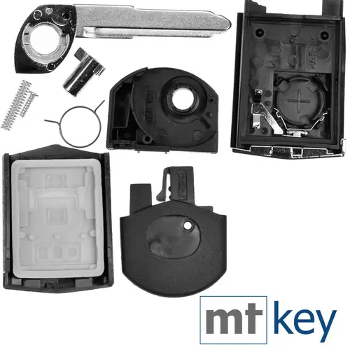 Autoschlüssel Funk Fernbedienung Austausch Gehäuse mit 3 Tasten + Rohling + Batterie kompatibel mit Mazda 2 DE 6 GH CX-7 ER MX-5 NC 3 BL 5 CR A Autoschlüssel Funk Fernbedienung Austausch Gehäuse mit 3 Tasten + Rohling + Batterie kompatibel mit Mazda 2 DE 6 GH CX-7 ER MX-5 NC 3 BL 5 CR A