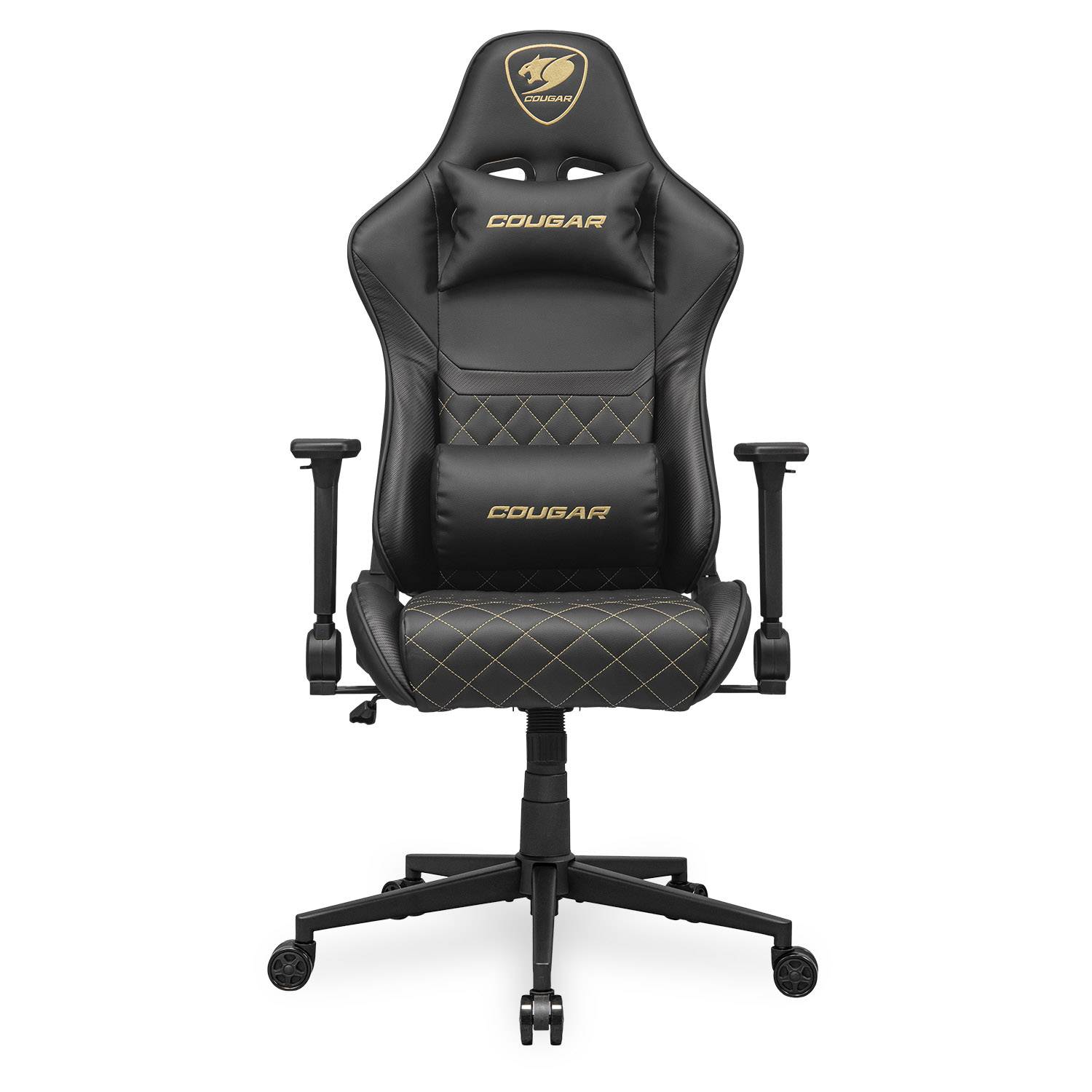 COUGAR Gaming-Stuhl Armor One V2 Gold, Schwarz, Universal-Gamingstuhl, 120 kg, Gepolsterter Sitz, Gepolsterte Rückenlehne, Schwarz, Metall