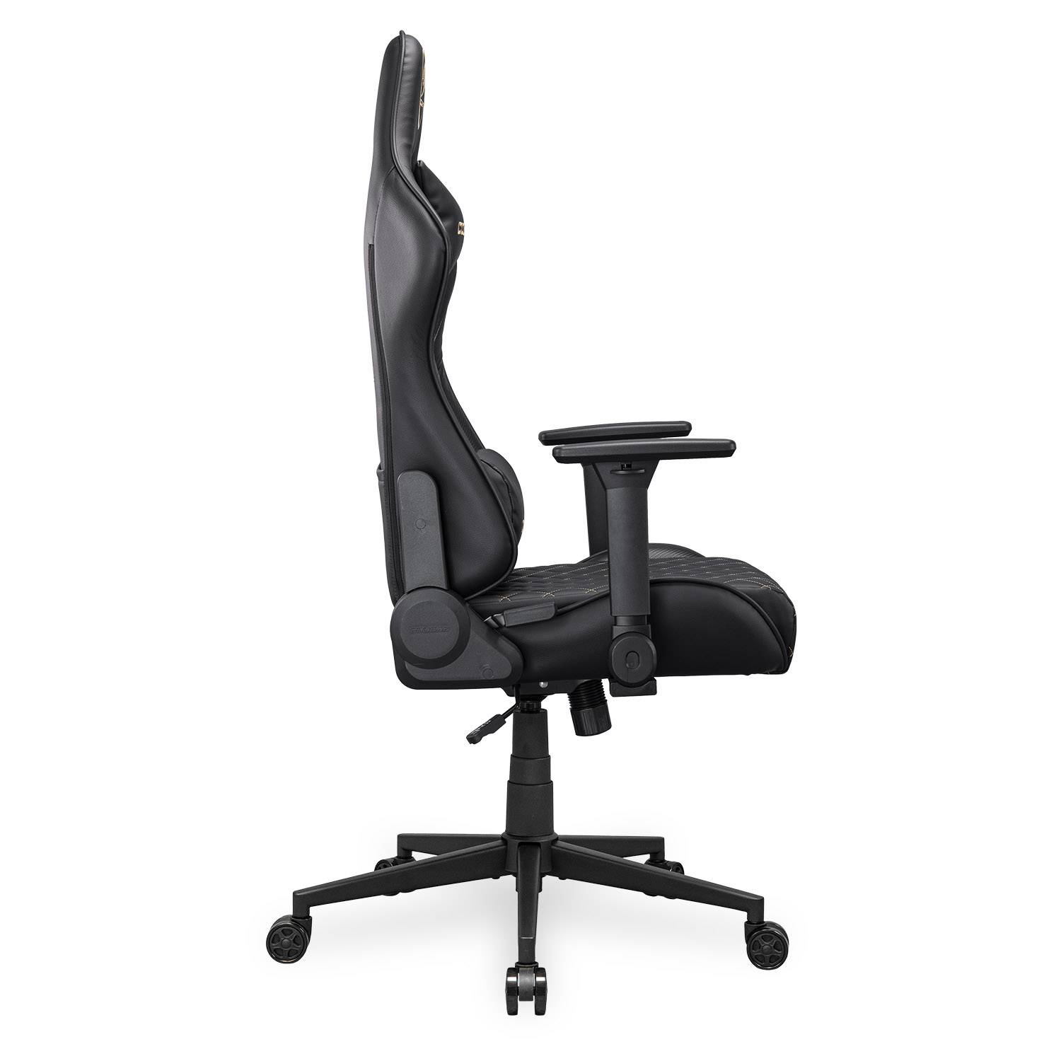 COUGAR Gaming-Stuhl Armor One V2 Gold, Schwarz, Universal-Gamingstuhl, 120 kg, Gepolsterter Sitz, Gepolsterte Rückenlehne, Schwarz, Metall