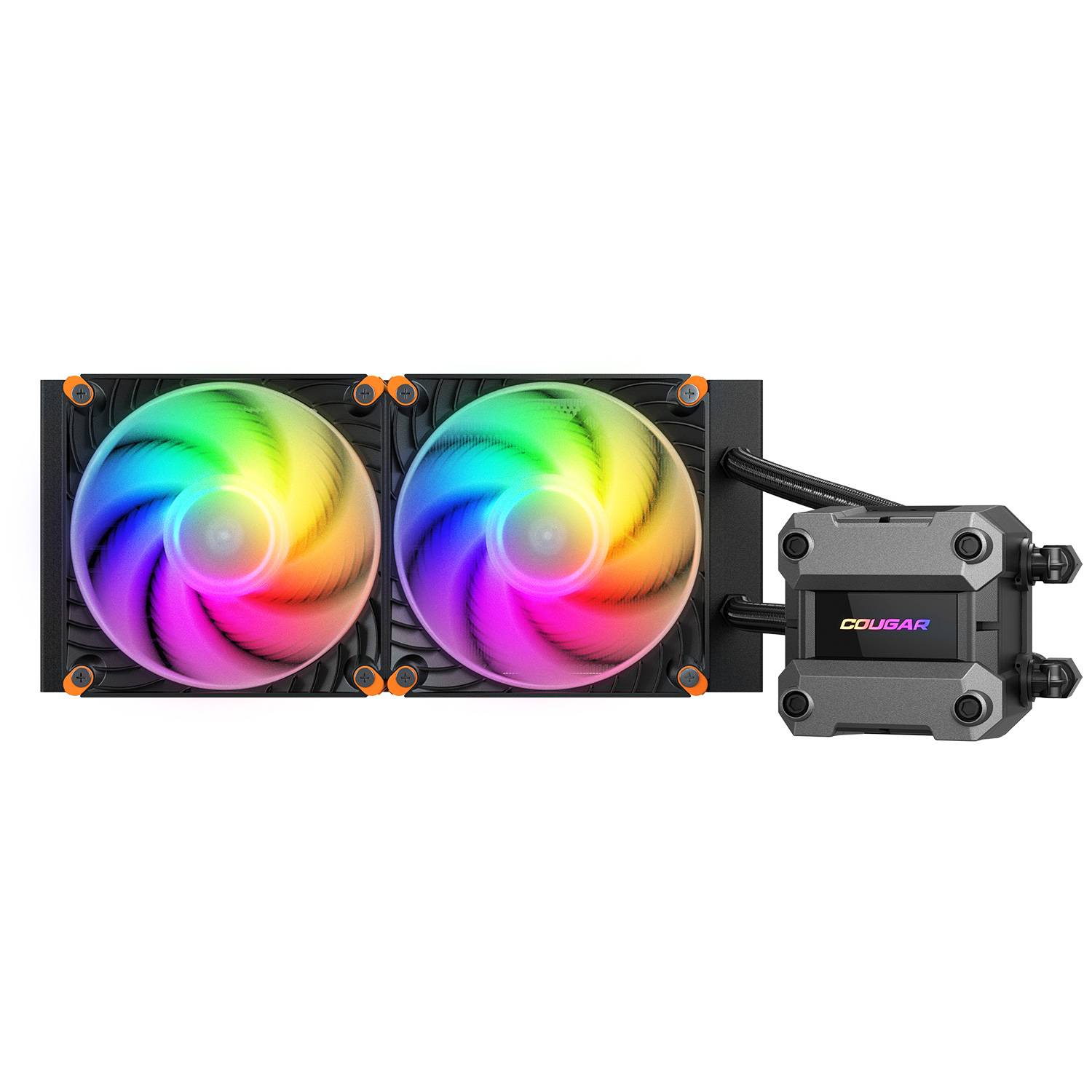 COUGAR CPU Wasserkühlung Poseidon Ultra 240, ARGB, Schwarz, All-in-One-Flüssigkeitskühler, 12 cm, 500 RPM, 2200 RPM, Schwarz