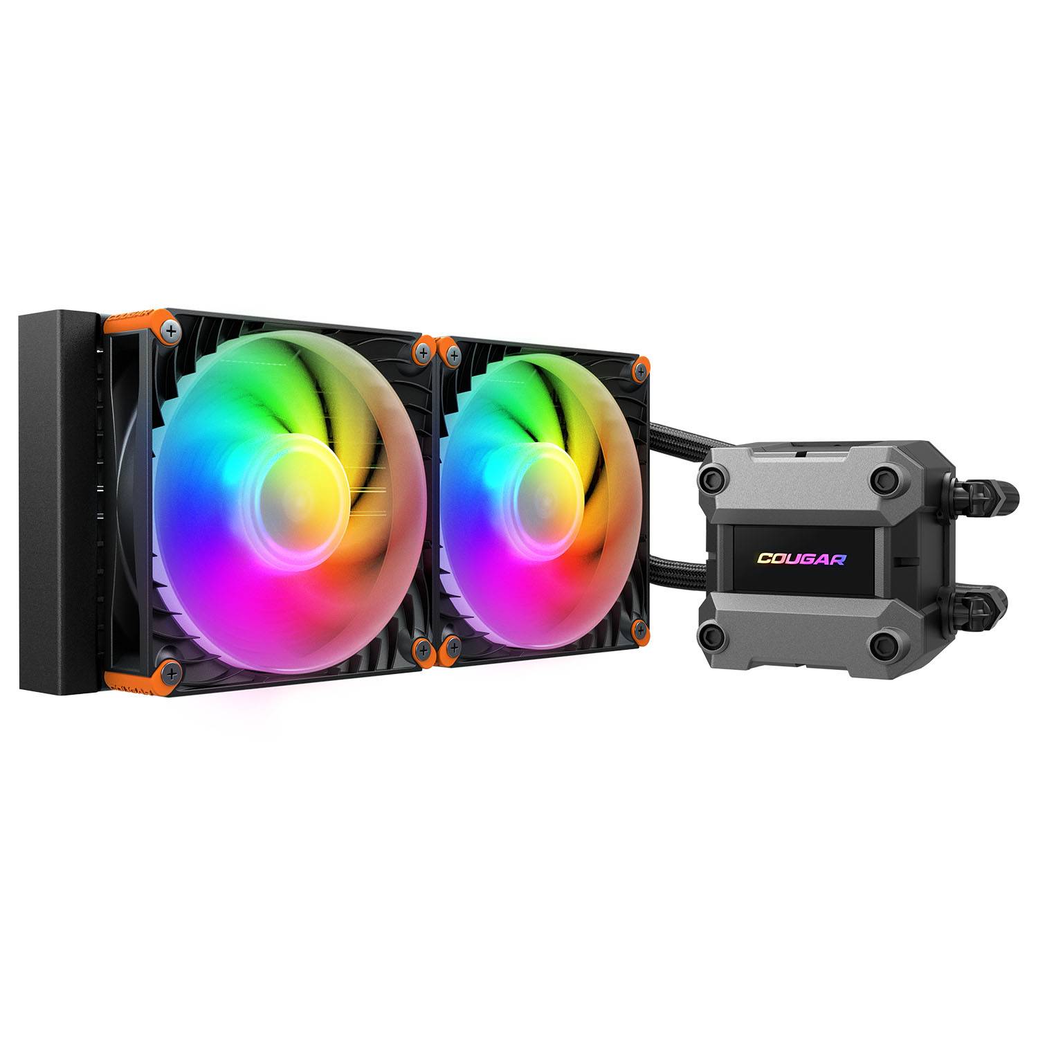 COUGAR CPU Wasserkühlung Poseidon Ultra 240, ARGB, Schwarz, All-in-One-Flüssigkeitskühler, 12 cm, 500 RPM, 2200 RPM, Schwarz