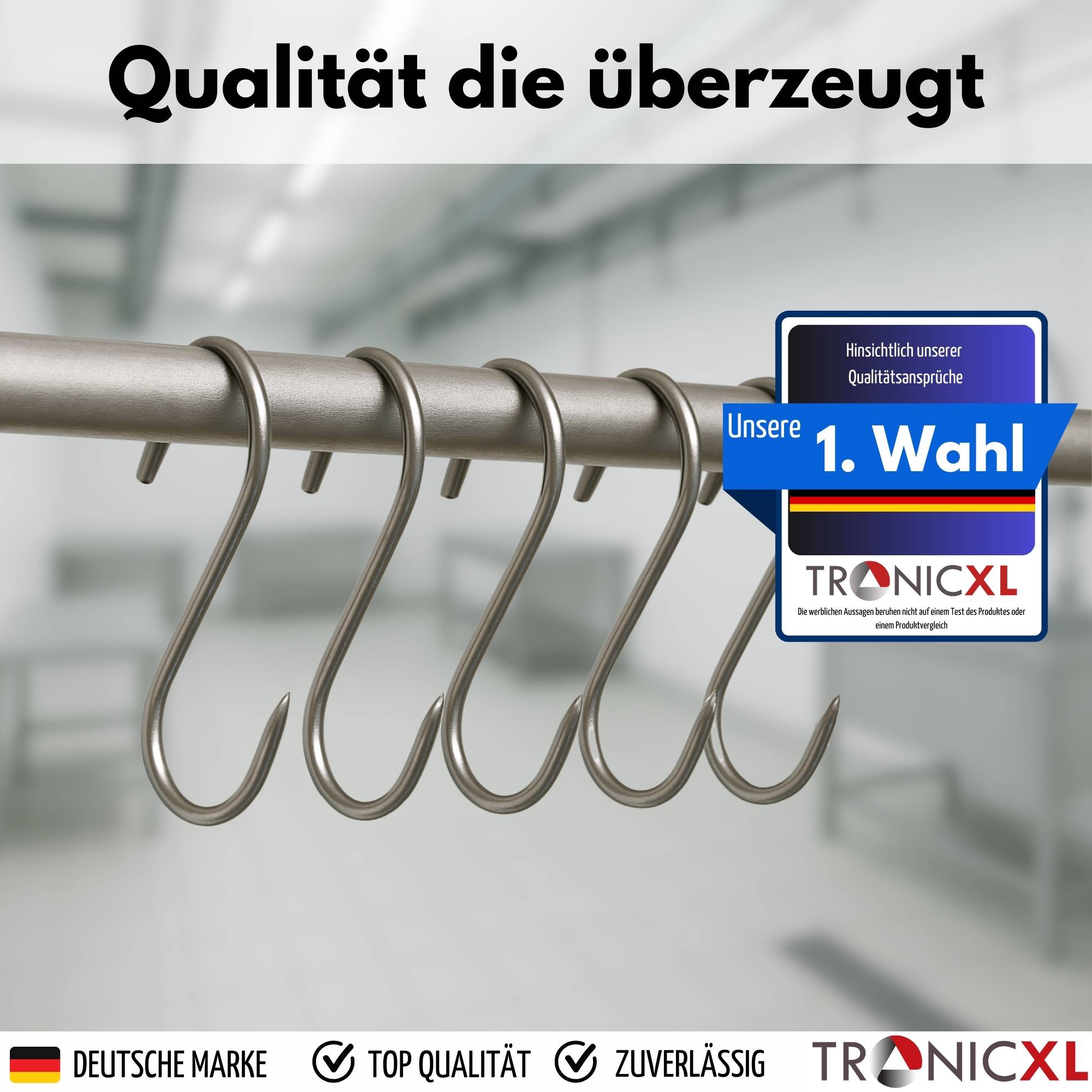 20x S-Haken EDELSTAHL Rostfrei 60mm x3mm Fleischhaken Fleischerhaken Metzgerhaken Räucherhaken Fleischaufhängung