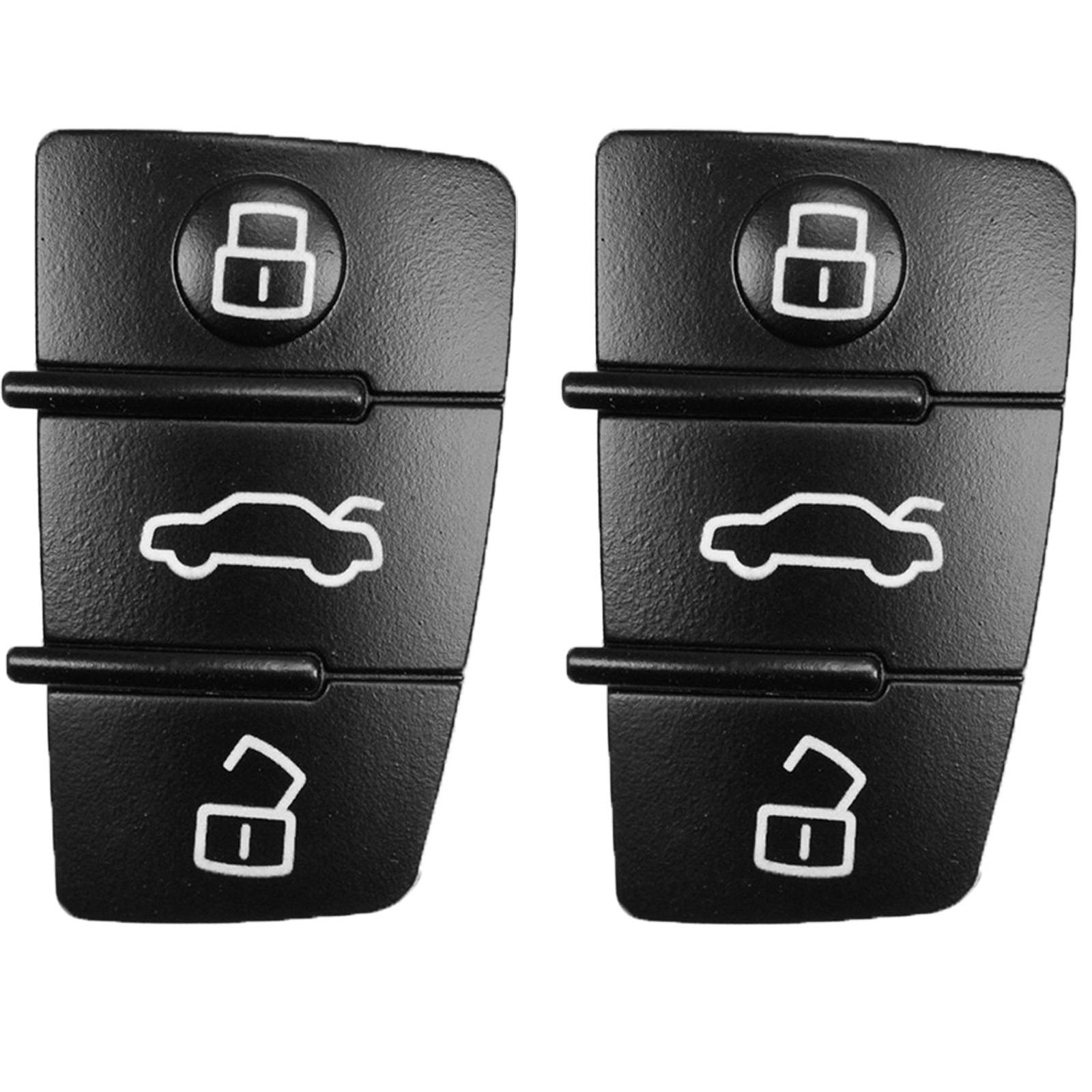 Auto Schlüssel Tasten Set 2X Tastenfeld 3 Tasten kompatibel mit Audi Klappschlüssel A1 8X A3 8P 8V A4 B7 A6 C6 TT 8J Q3 8U Q7 4L