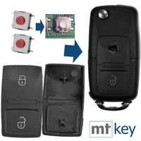 Auto Klapp Schlüssel Funk Fernbedienung Repair Reparatur Set 2X 2 Tasten Tastenfeld + 2X Mikrotaster kompatibel mit VW Seat Skoda Auto Klapp Schlüssel Funk Fernbedienung Repair Reparatur Set 2X 2 Tasten Tastenfeld + 2X Mikrotaster kompatibel mit VW Seat Skoda