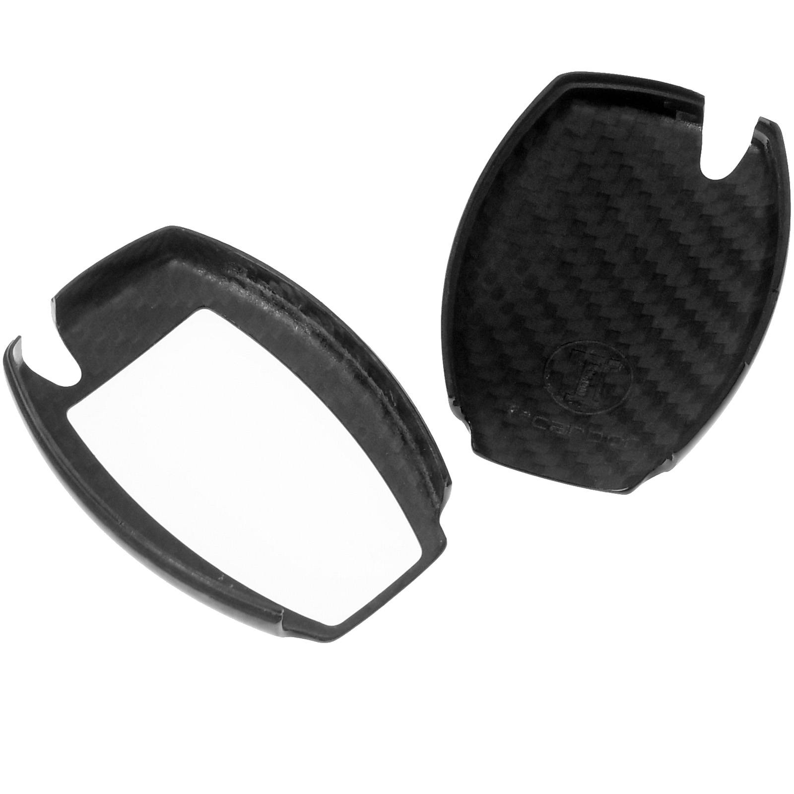 Auto Schlüssel Echt Carbon Schutz Hülle Hardcover Schwarz kompatibel mit Mercedes Benz C207 A207 C292 CL203 C117 Smartkey
