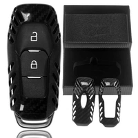 Auto Schlüssel Echt Carbon Schutz Hülle Hardcover Schwarz kompatibel mit Ford Fiesta VII Mondeo V KA+ Grand C-Max KEYLESS SMARTKEY Auto Schlüssel Echt Carbon Schutz Hülle Hardcover Schwarz kompatibel mit Ford Fiesta VII Mondeo V KA+ Grand C-Max KEYLESS SMARTKEY