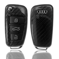 Auto Schlüssel Echt Carbon Schutz Hülle Hardcover Schwarz kompatibel mit AUDI A1 8X A3 8V A4 B7 A6 C6 TT 8J Q3 8U Q7 4L Klappschlüssel Auto Schlüssel Echt Carbon Schutz Hülle Hardcover Schwarz kompatibel mit AUDI A1 8X A3 8V A4 B7 A6 C6 TT 8J Q3 8U Q7 4L Klappschlüssel