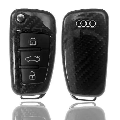 Auto Schlüssel Echt Carbon Schutz Hülle Hardcover Schwarz kompatibel mit AUDI A1 8X A3 8V A4 B7 A6 C6 TT 8J Q3 8U Q7 4L Klappschlüssel Auto Schlüssel Echt Carbon Schutz Hülle Hardcover Schwarz kompatibel mit AUDI A1 8X A3 8V A4 B7 A6 C6 TT 8J Q3 8U Q7 4L Klappschlüssel