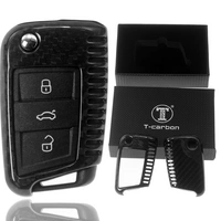 Auto Schlüssel Echt Carbon Schutz Hülle Hardcover Schwarz kompatibel mit VW Polo 6R 6C AW Golf AU Jetta VI Klappschlüssel Auto Schlüssel Echt Carbon Schutz Hülle Hardcover Schwarz kompatibel mit VW Polo 6R 6C AW Golf AU Jetta VI Klappschlüssel