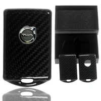 Auto Schlüssel Echt Carbon Schutz Hülle Hardcover Schwarz kompatibel mit Volvo S60 V60 S90 XC40 XC60 XC90 KEYLESS SMARTKEY Auto Schlüssel Echt Carbon Schutz Hülle Hardcover Schwarz kompatibel mit Volvo S60 V60 S90 XC40 XC60 XC90 KEYLESS SMARTKEY