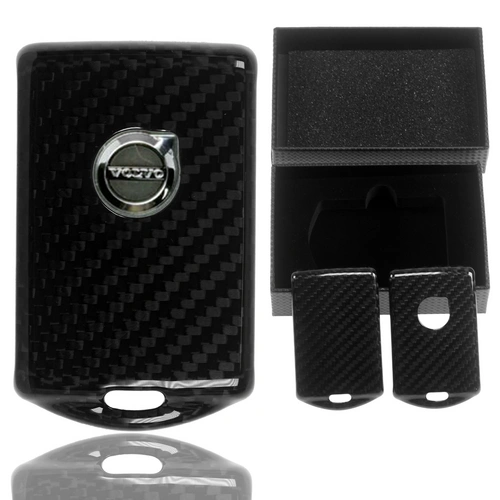 Auto Schlüssel Echt Carbon Schutz Hülle Hardcover Schwarz kompatibel mit Volvo S60 V60 S90 XC40 XC60 XC90 KEYLESS SMARTKEY Auto Schlüssel Echt Carbon Schutz Hülle Hardcover Schwarz kompatibel mit Volvo S60 V60 S90 XC40 XC60 XC90 KEYLESS SMARTKEY