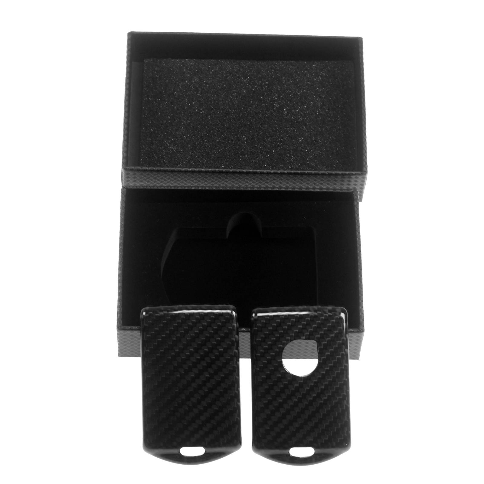 Auto Schlüssel Echt Carbon Schutz Hülle Hardcover Schwarz kompatibel mit Volvo S60 V60 S90 XC40 XC60 XC90 KEYLESS SMARTKEY