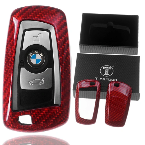 Auto Schlüssel Glasfaserverstärkte Schutz Hülle Hardcover Rot Carbon-Optik kompatibel mit BMW F20 F21 F22 F23 F30 F31 F34 F32 F26 KEYLESS SMARTKEY Auto Schlüssel Glasfaserverstärkte Schutz Hülle Hardcover Rot Carbon-Optik kompatibel mit BMW F20 F21 F22 F23 F30 F31 F34 F32 F26 KEYLESS SMARTKEY