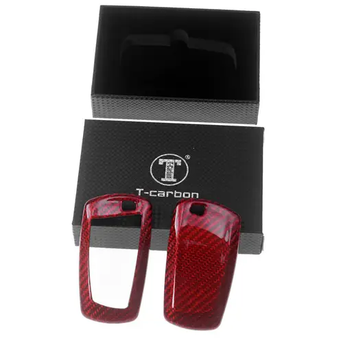Auto Schlüssel Glasfaserverstärkte Schutz Hülle Hardcover Rot Carbon-Optik kompatibel mit BMW F20 F21 F22 F23 F30 F31 F34 F32 F26 KEYLESS SMARTKEY Auto Schlüssel Glasfaserverstärkte Schutz Hülle Hardcover Rot Carbon-Optik kompatibel mit BMW F20 F21 F22 F23 F30 F31 F34 F32 F26 KEYLESS SMARTKEY