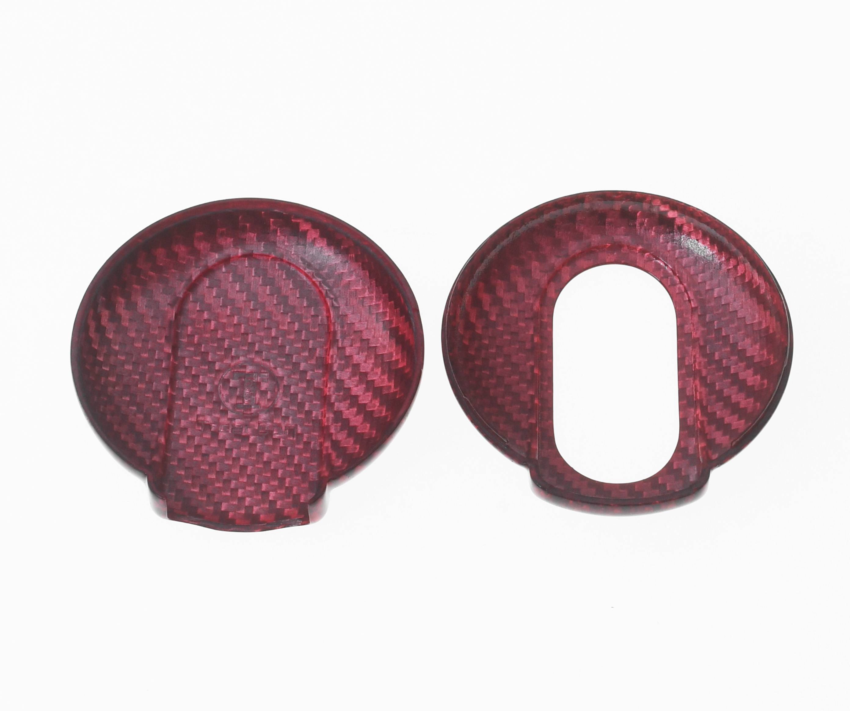 Auto Schlüssel Echt Carbon Schutz Hülle Hardcover Rot kompatibel mit Mini F54 F55 F56 F57 F60 Smartkey