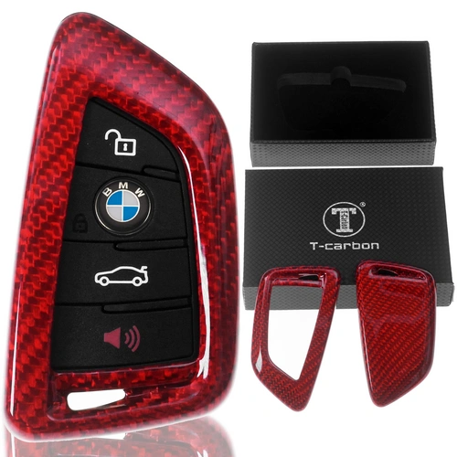 Auto Schlüssel Glasfaserverstärkte Schutz Hülle Hardcover Rot Carbon-Optik kompatibel mit BMW X5 F15 X6 F16 2er F45 F46 X1 F48 KEYLESS SMARTKEY Auto Schlüssel Glasfaserverstärkte Schutz Hülle Hardcover Rot Carbon-Optik kompatibel mit BMW X5 F15 X6 F16 2er F45 F46 X1 F48 KEYLESS SMARTKEY