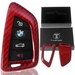 Auto Schlüssel Glasfaserverstärkte Schutz Hülle Hardcover Rot Carbon-Optik kompatibel mit BMW X5 F15 X6 F16 2er F45 F46 X1 F48 KEYLESS SMARTKEY Auto Schlüssel Glasfaserverstärkte Schutz Hülle Hardcover Rot Carbon-Optik kompatibel mit BMW X5 F15 X6 F16 2er F45 F46 X1 F48 KEYLESS SMARTKEY