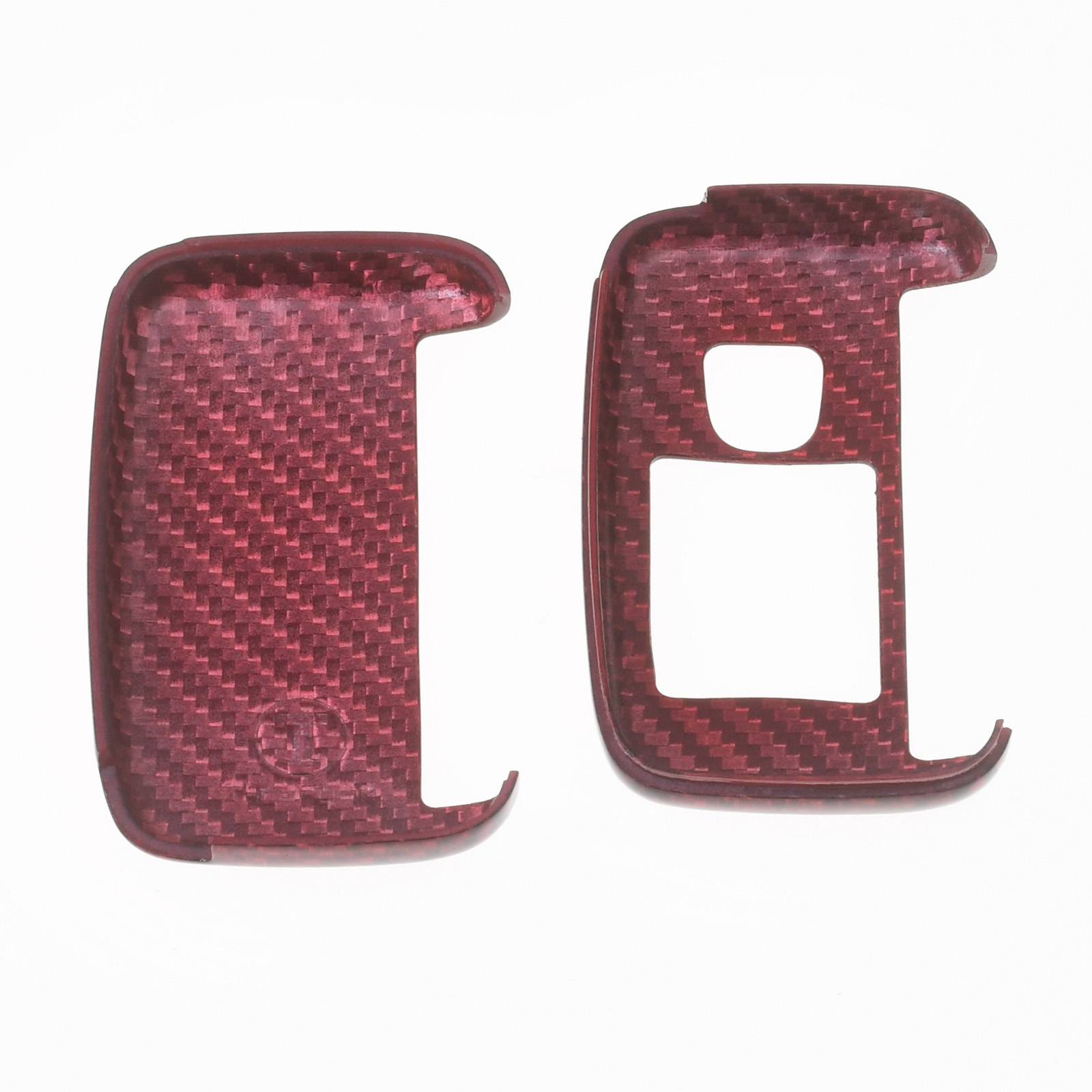 Auto Schlüssel Echt Carbon Schutz Hülle Hardcover Rot kompatibel mit Land Rover Evogue LV DisHardcovery 4 KEYLESS SMARTKEY