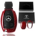 Auto Schlüssel Glasfaserverstärkte Schutz Hülle Hardcover Rot Carbon-Optik kompatibel mit Mercedes Benz C117 X117 C190 C207 A207 C292 Smartkey Auto Schlüssel Glasfaserverstärkte Schutz Hülle Hardcover Rot Carbon-Optik kompatibel mit Mercedes Benz C117 X117 C190 C207 A207 C292 Smartkey