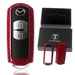 Auto Schlüssel Glasfaserverstärkte Schutz Hülle Hardcover Rot Carbon-Optik kompatibel mit Mazda 2 3 6 CX-3 CX-5 MX-5 KEYLESS SMARTKEY Auto Schlüssel Glasfaserverstärkte Schutz Hülle Hardcover Rot Carbon-Optik kompatibel mit Mazda 2 3 6 CX-3 CX-5 MX-5 KEYLESS SMARTKEY