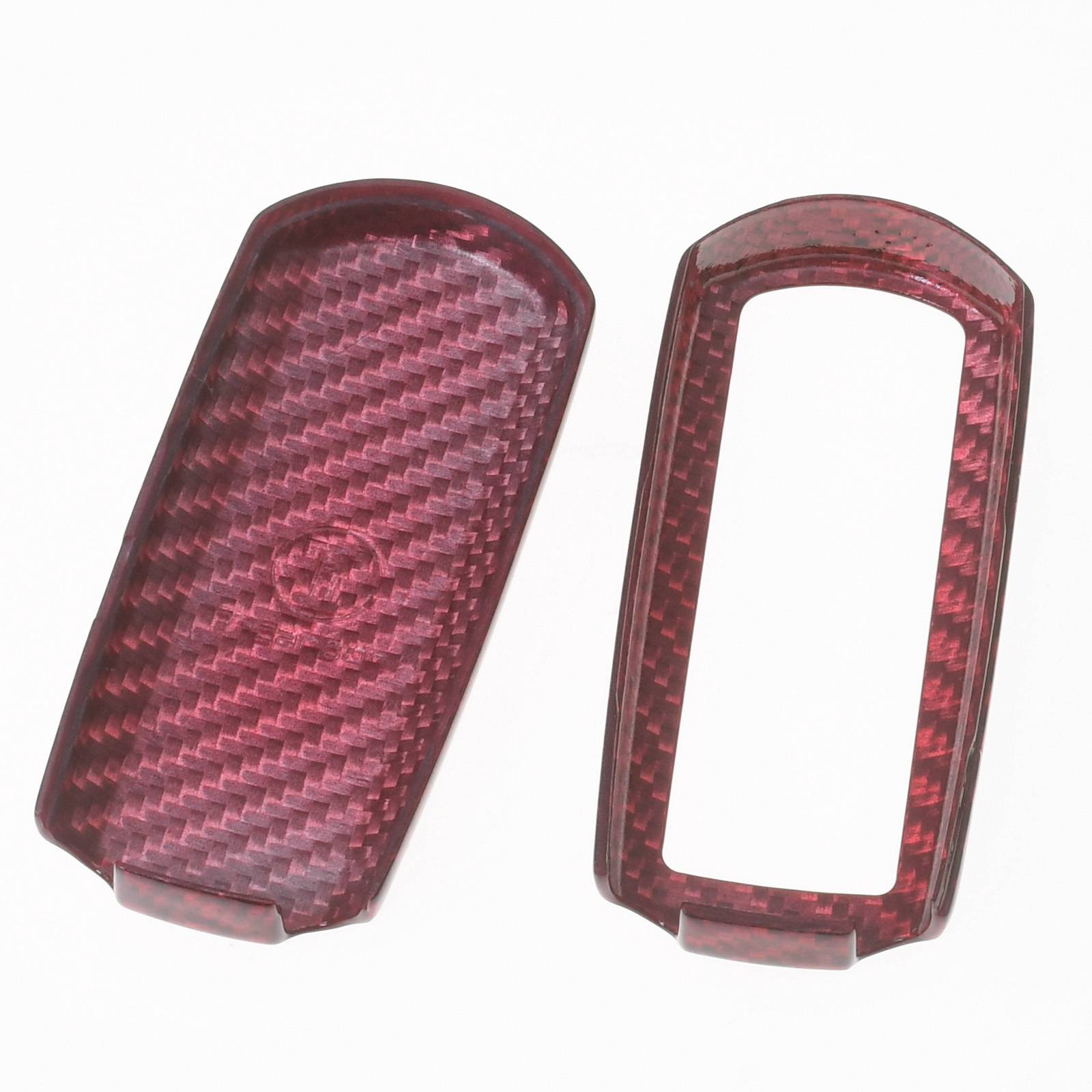 Auto Schlüssel Echt Carbon Schutz Hülle Hardcover Rot kompatibel mit Mazda 2 3 6 CX-3 CX-5 MX-5 KEYLESS SMARTKEY