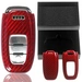 Auto Schlüssel Glasfaserverstärkte Schutz Hülle Hardcover Rot Carbon-Optik kompatibel mit Audi A4 8K A5 8T 8F A6 A7 C7 R8 Q5 8R A8 KEYLESS SMARTKEY Auto Schlüssel Glasfaserverstärkte Schutz Hülle Hardcover Rot Carbon-Optik kompatibel mit Audi A4 8K A5 8T 8F A6 A7 C7 R8 Q5 8R A8 KEYLESS SMARTKEY