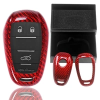 Auto Schlüssel Glasfaserverstärkte Schutz Hülle Hardcover Rot Carbon-Optik kompatibel mit ALFA Romeo Guiletta Guilia Stelvio KEYLESS SMARTKEY Auto Schlüssel Glasfaserverstärkte Schutz Hülle Hardcover Rot Carbon-Optik kompatibel mit ALFA Romeo Guiletta Guilia Stelvio KEYLESS SMARTKEY