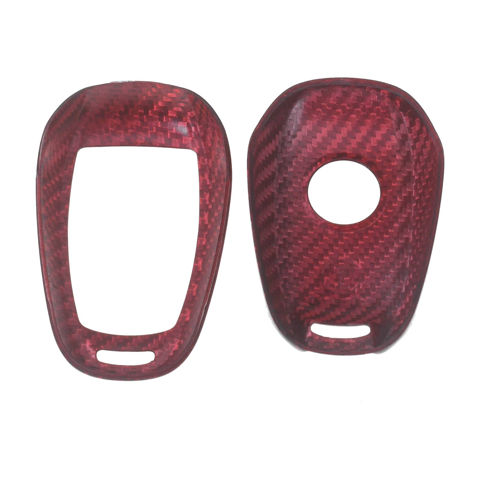 Auto Schlüssel Echt Carbon Schutz Hülle Hardcover Rot kompatibel mit ALFA Romeo Guiletta Guilia Stelvio KEYLESS SMARTKEY