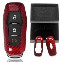 Auto Schlüssel Glasfaserverstärkte Schutz Hülle Hardcover Rot Carbon-Optik kompatibel mit Ford Fiesta VII Mondeo KA+ Grand C-Max Kuga KEYLESS SMART Auto Schlüssel Glasfaserverstärkte Schutz Hülle Hardcover Rot Carbon-Optik kompatibel mit Ford Fiesta VII Mondeo KA+ Grand C-Max Kuga KEYLESS SMART