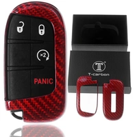 Auto Schlüssel Glasfaserverstärkte Schutz Hülle Hardcover Rot Carbon-Optik kompatibel mit JEEP Compass Renegade KEYLESS SMARTKEY Auto Schlüssel Glasfaserverstärkte Schutz Hülle Hardcover Rot Carbon-Optik kompatibel mit JEEP Compass Renegade KEYLESS SMARTKEY