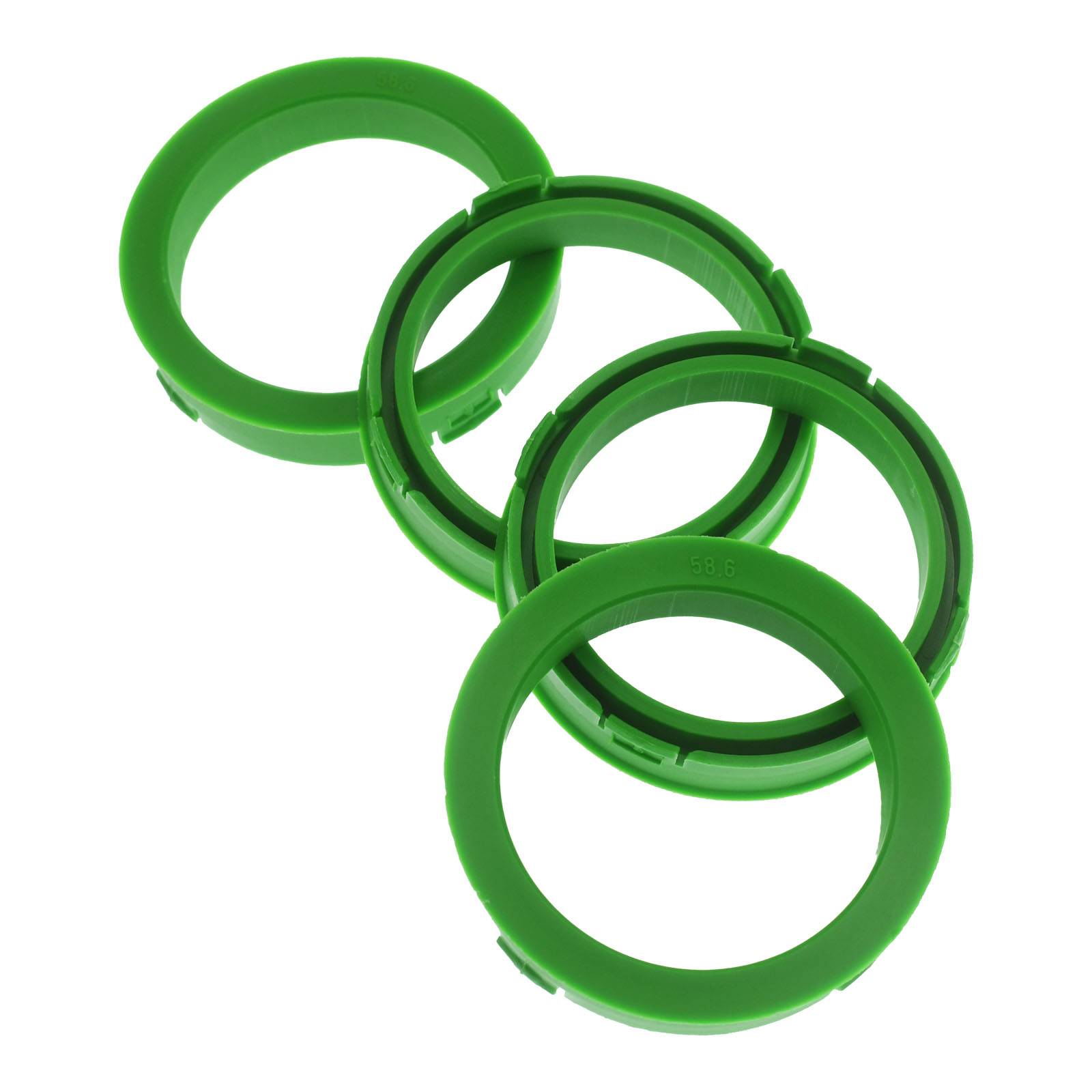 4x BRANDT Zentrierringe 73,1 x 58,6 mm Hellgrün Radnabe Felgen Ringe