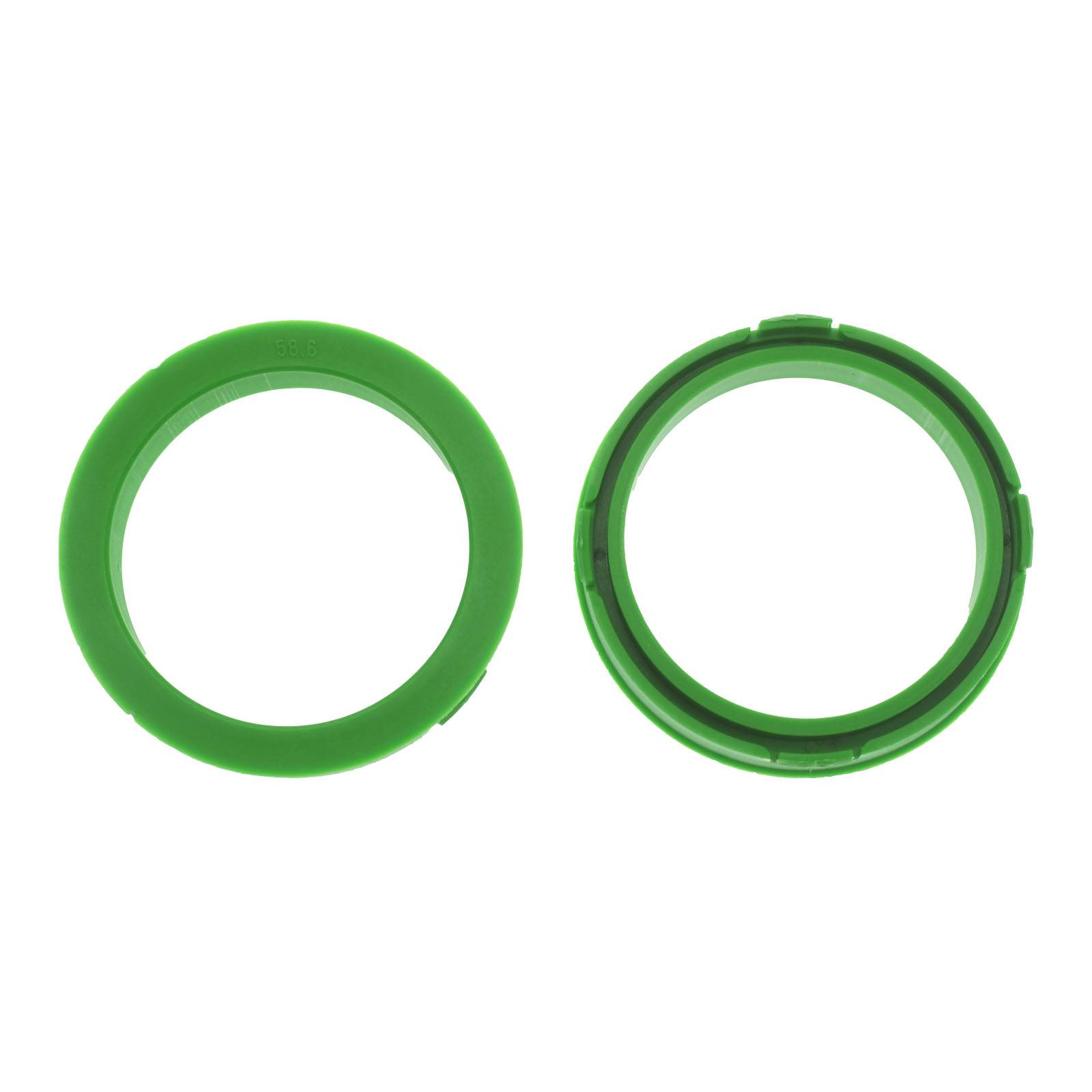 4x BRANDT Zentrierringe 73,1 x 58,6 mm Hellgrün Radnabe Felgen Ringe + 1x Reifen Kreide Fett Stift