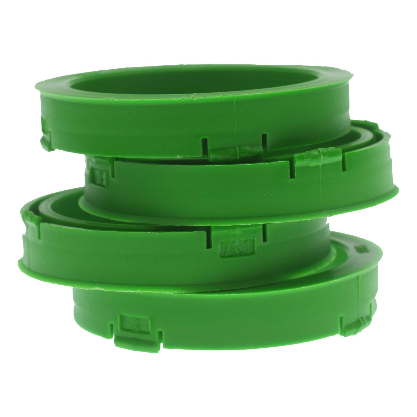 4x BRANDT Zentrierringe 73,1 x 58,6 mm Hellgrün Radnabe Felgen Ringe + 1x Reifen Kreide Fett Stift